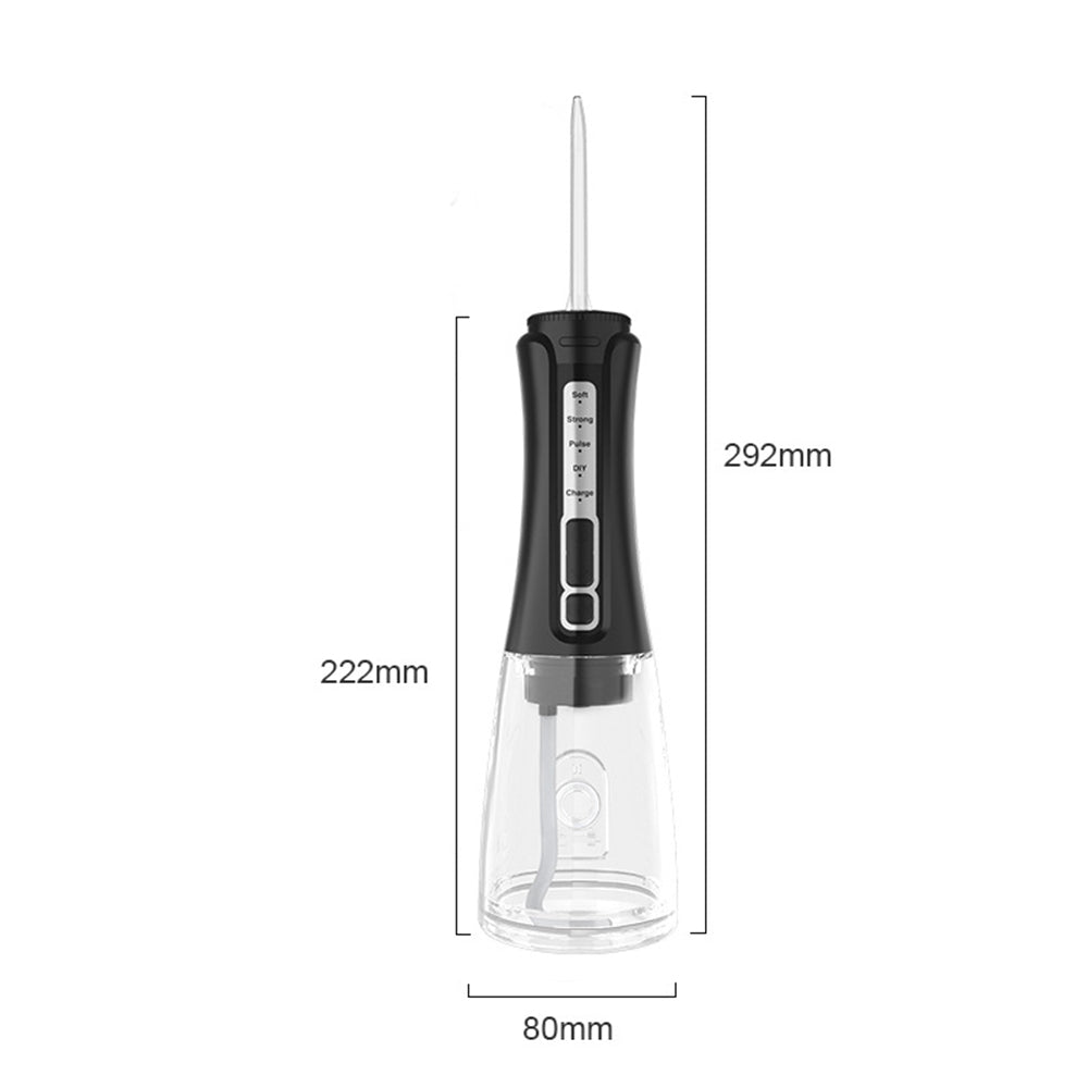 Cordless Electric Water Flosser Oral Irrigator Flosser Teeth Cleaner with 5 Nozzles Black