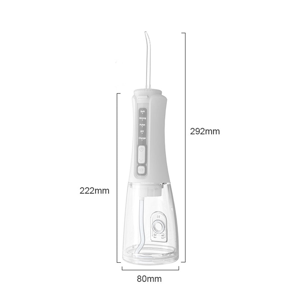 Cordless Electric Water Flosser Oral Irrigator Flosser Teeth Cleaner with 5 Nozzles White