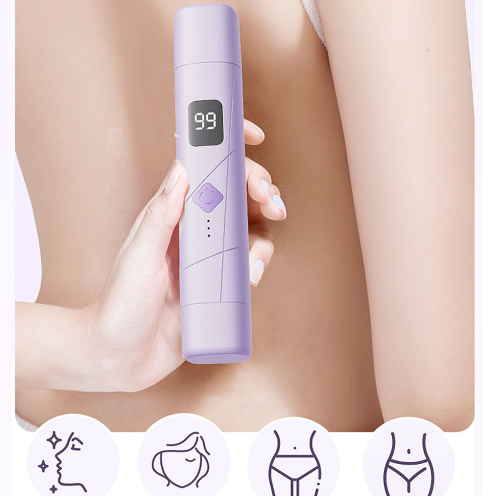 2 in 1 Women Electric Shaver Dual Head Bikini Trimmer Body Hair Trimmer Facial Hair Remover (Purple)