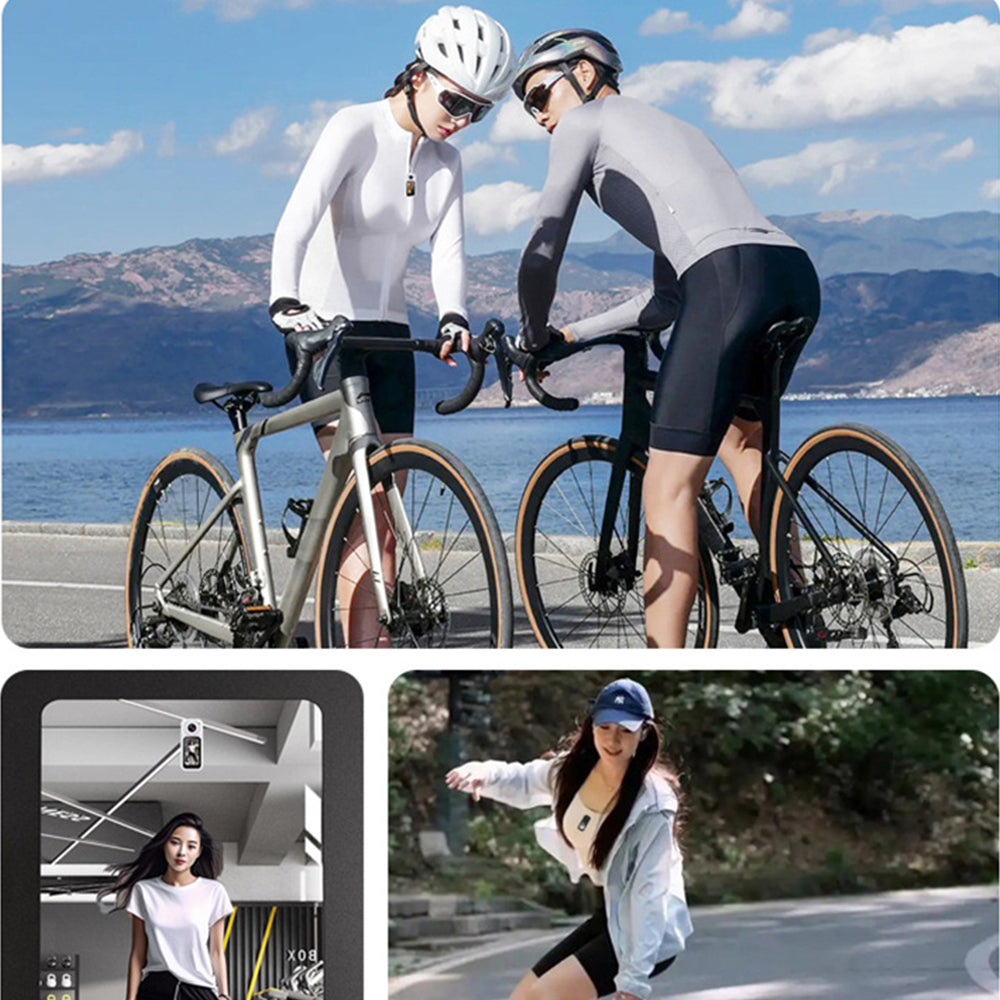 2K Thumb Action Camera Mini Body Camera 180-Degree Rotating Camcorder for Cycling Motorcycle Sports Vlogging Black