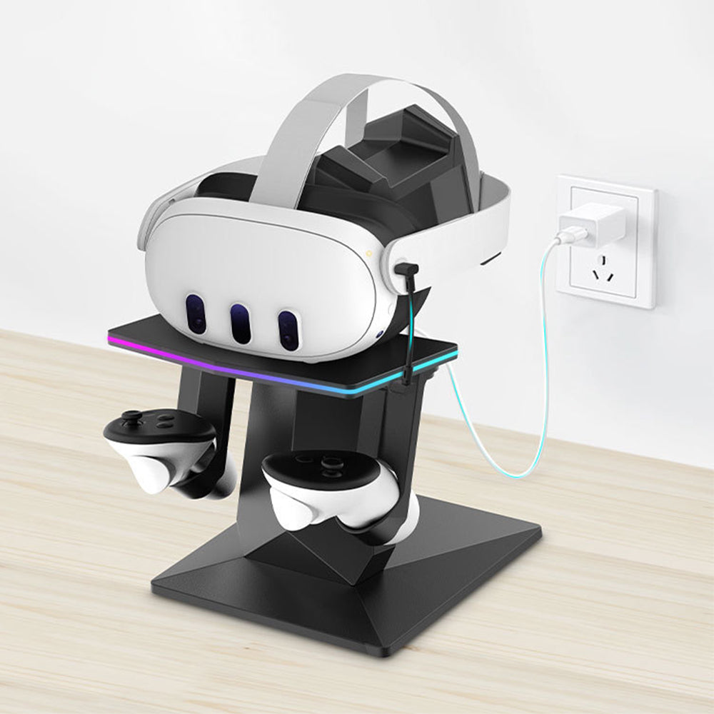 USB Powered RGB Charging Dock Vertical Charging Stand Compatible with Meta Quest 2/ Quest 3/Quest 3S