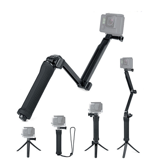 3-Way Folding GoPro Tripod 3-in-1 Selfie Stick Monopod Hand Grip Stand