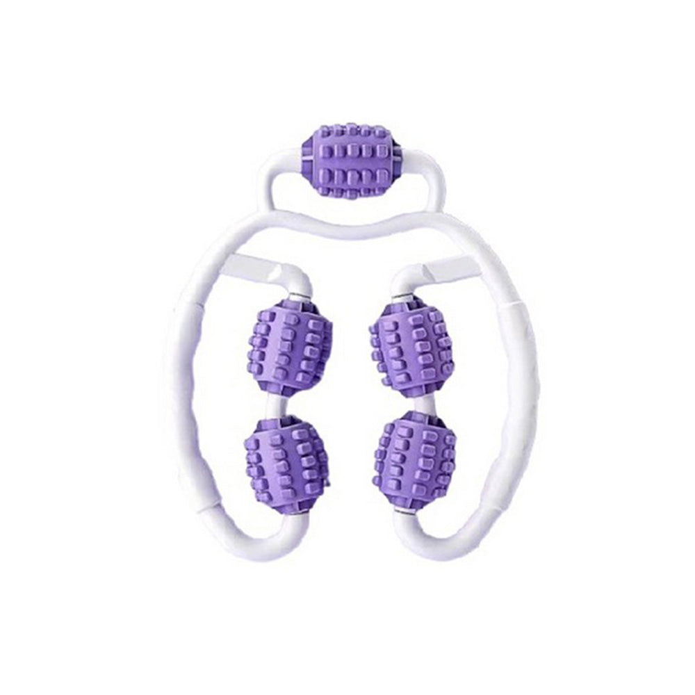 Manual Muscle Massage Roller Adjustable Massager for Arm Leg Body Purple