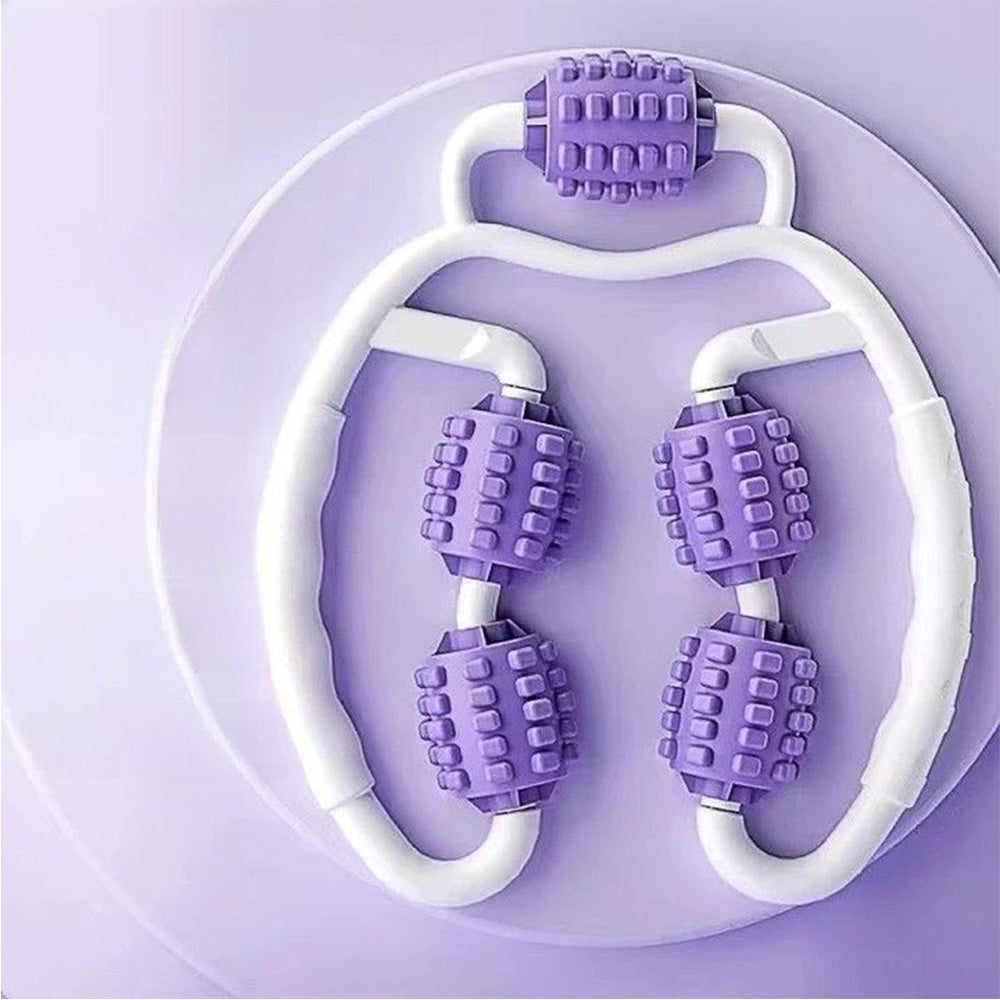 Manual Muscle Massage Roller Adjustable Massager for Arm Leg Body Purple