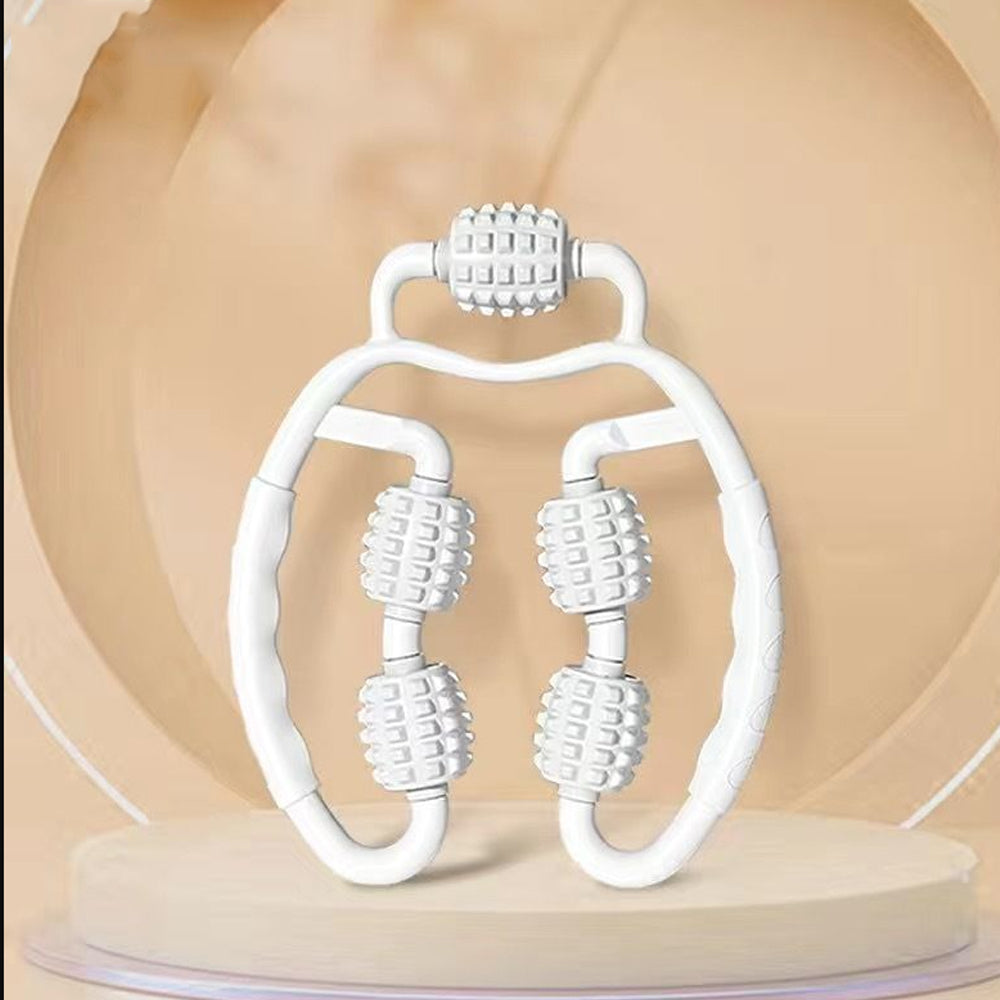 Manual Muscle Massage Roller Adjustable Massager for Arm Leg Body White