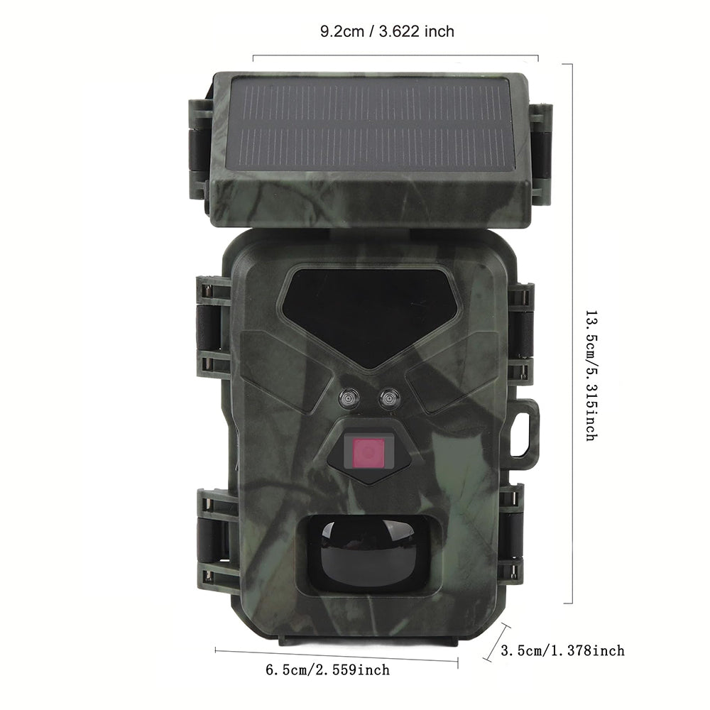 20MP Solar Trail Camera 1080P Rechargeable Recording Video Camera with Night Vision for Wildlife Monitoring Home Security
