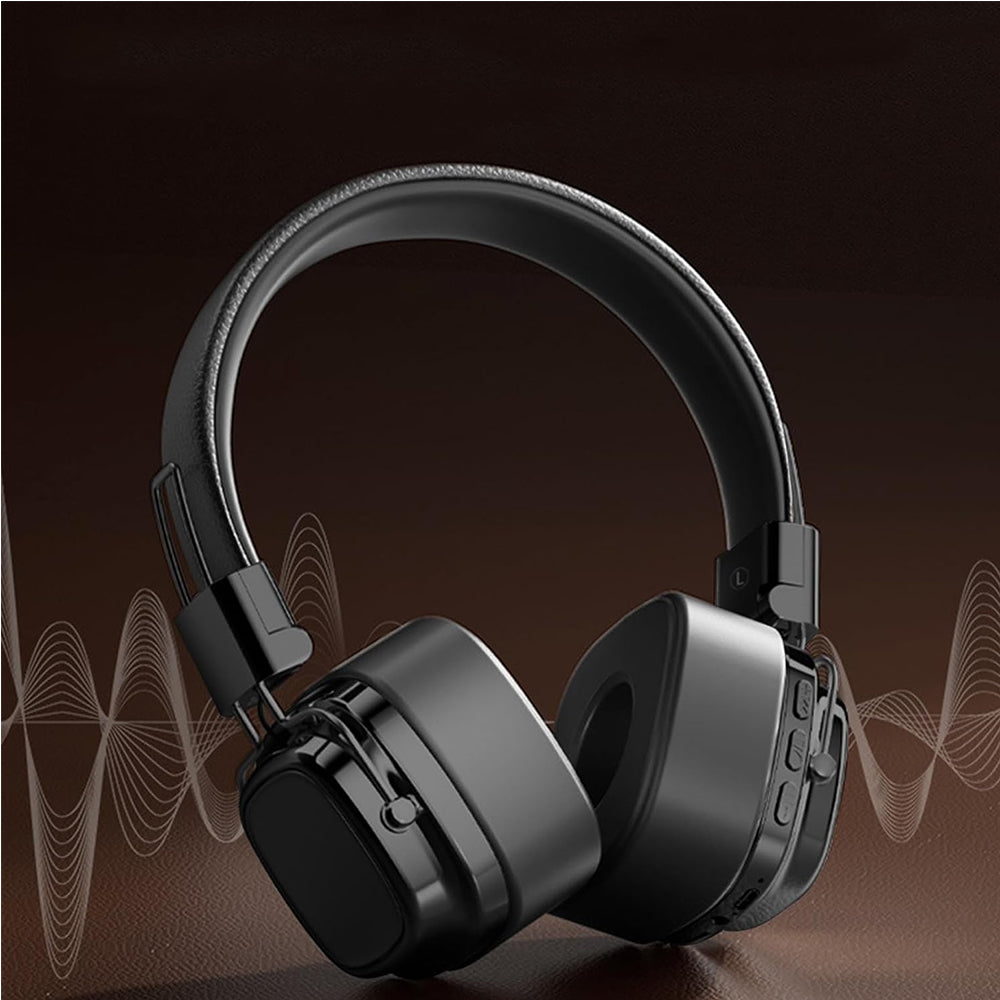 Foldable Wireless Bluetooth Headphone Classic Head-worn Stereo Headphone Black