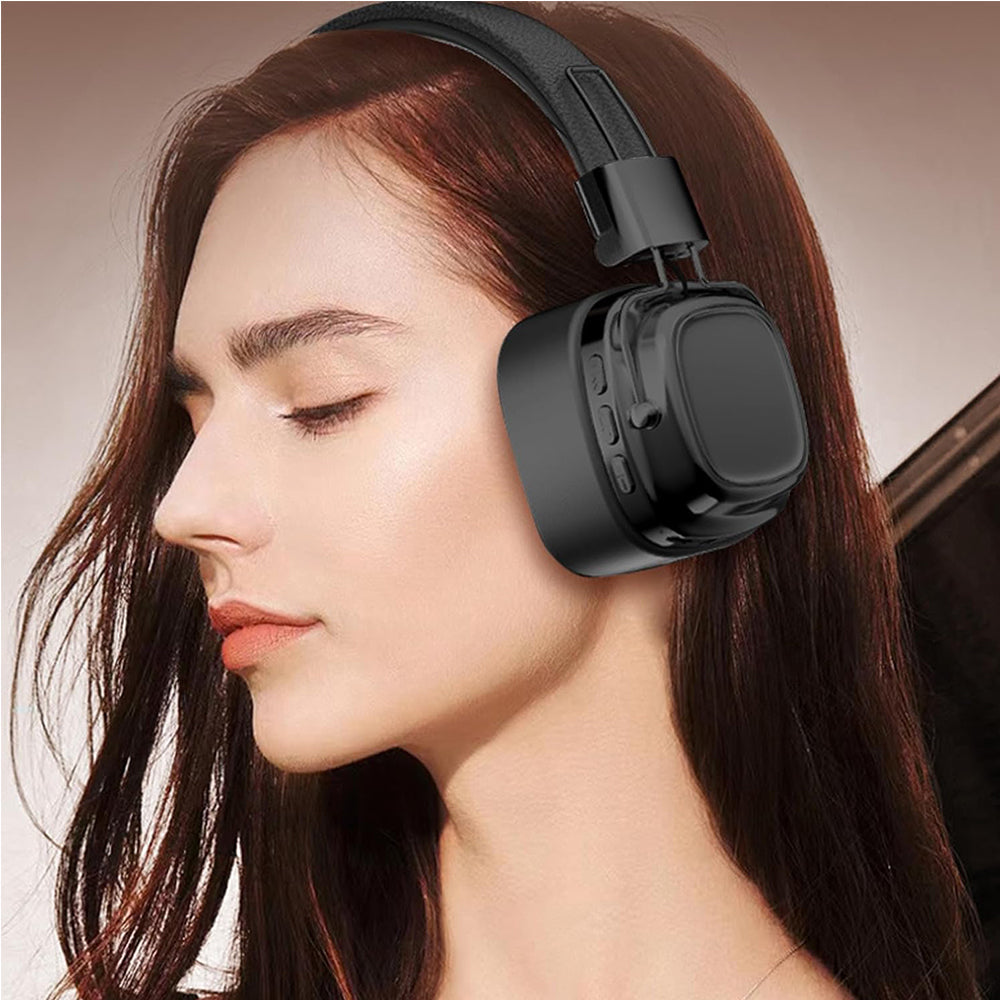 Foldable Wireless Bluetooth Headphone Classic Head-worn Stereo Headphone Black