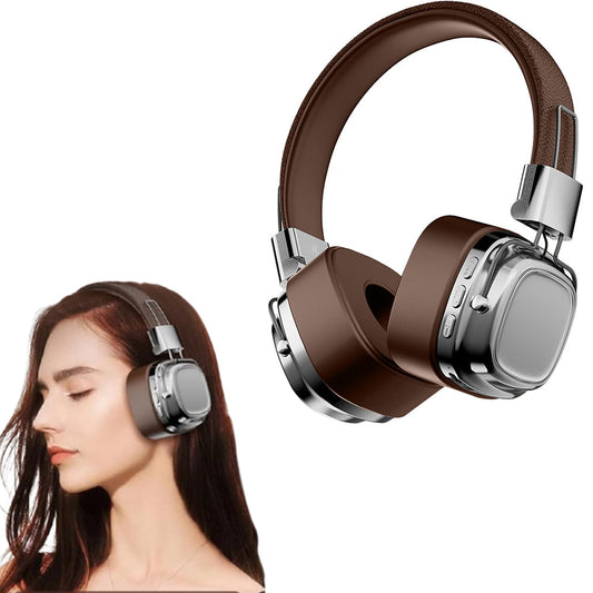 Foldable Wireless Bluetooth Headphone Classic Head-worn Stereo Headphone Brown