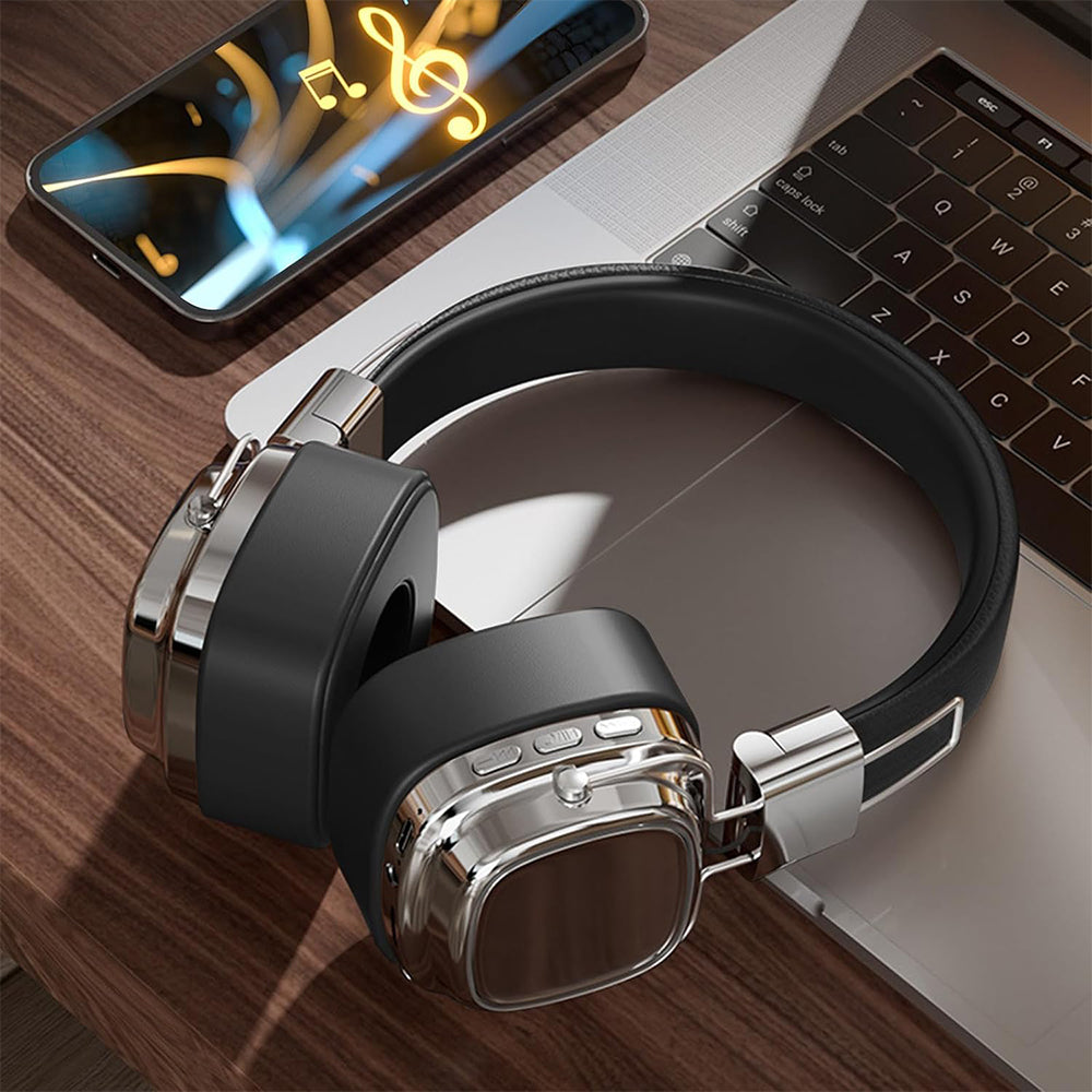 Foldable Wireless Bluetooth Headphone Classic Head-worn Stereo Headphone Silver