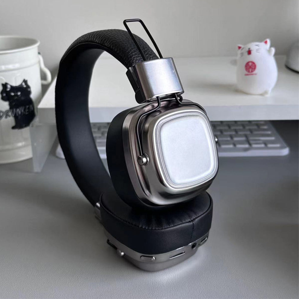 Foldable Wireless Bluetooth Headphone Classic Head-worn Stereo Headphone Silver