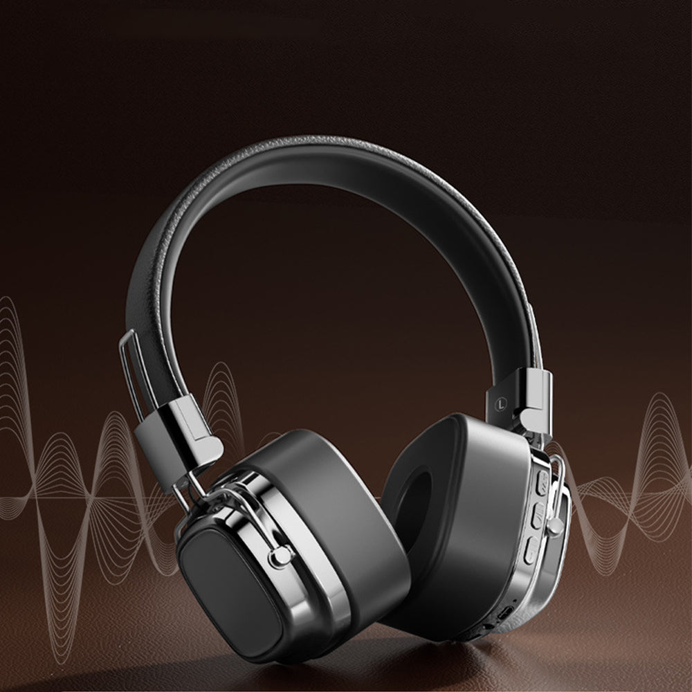 Foldable Wireless Bluetooth Headphone Classic Head-worn Stereo Headphone Silver