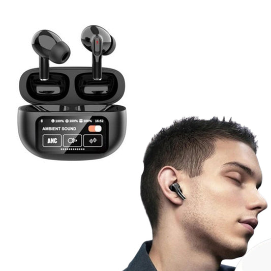 Touch Control Case Bluetooth Headphone Wireless Smart Earbuds with Digital Display Black