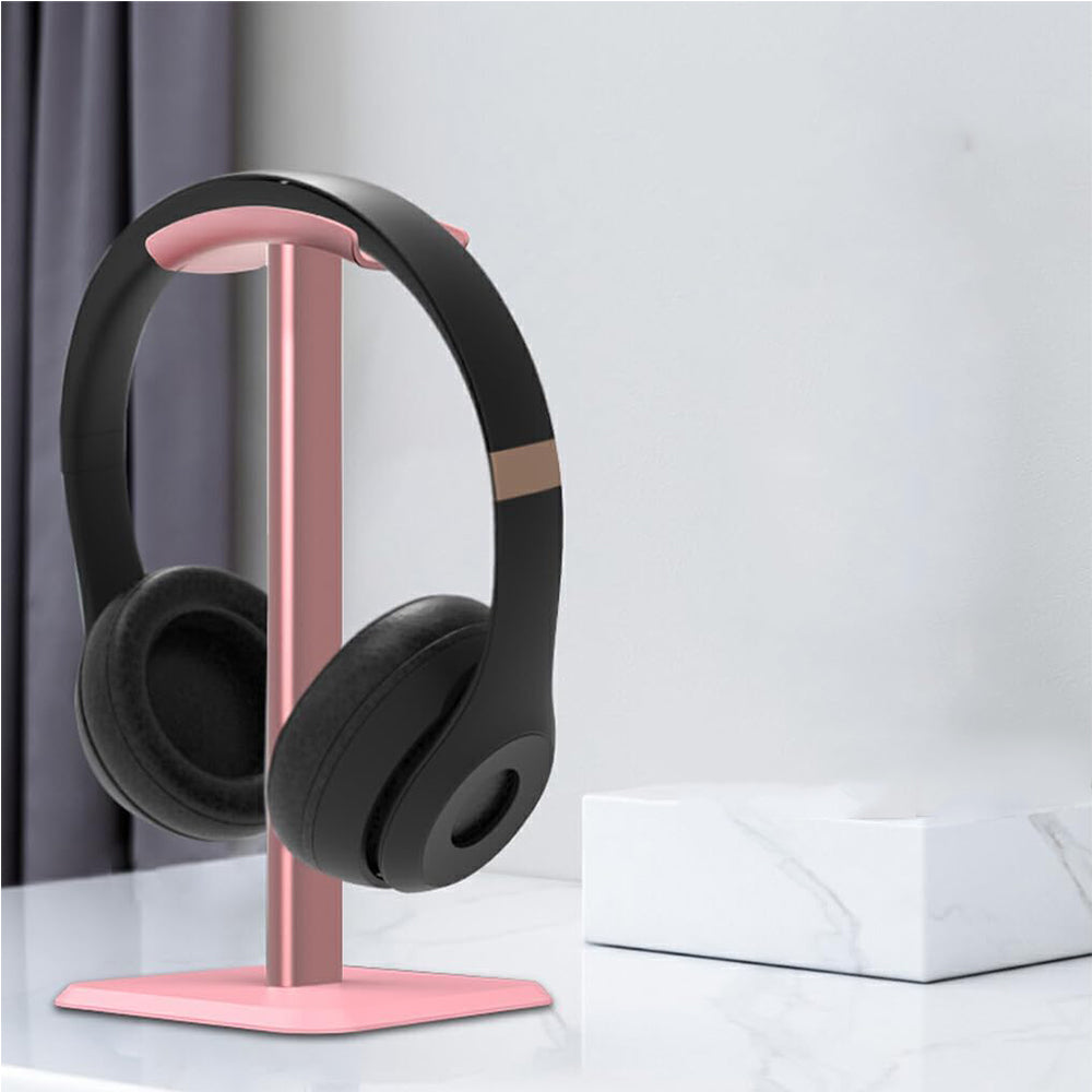 Desktop Headphone Aluminum Stand and Stable Headset Holder Pink