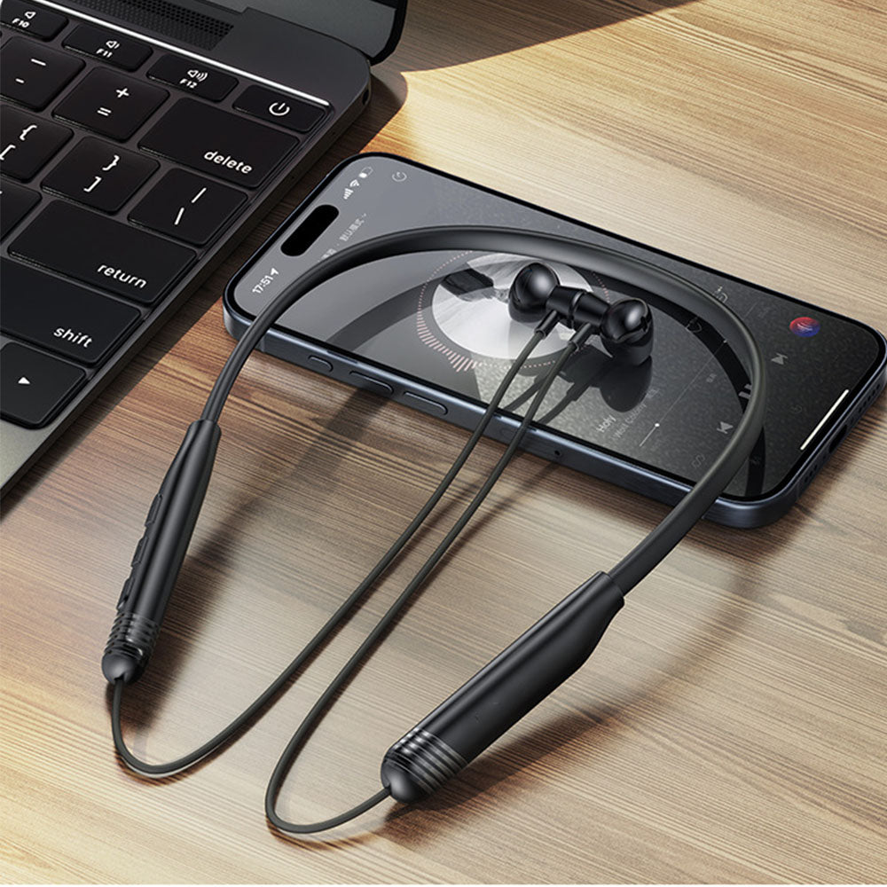 Wired Neckband Bluetooth Earphones with Playback and Dual Connection