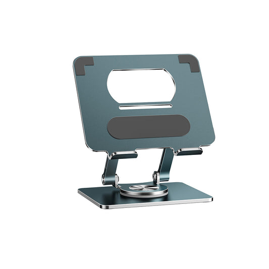 Foldable Aluminum Tablet and Phone Stand 360 Degree Rotatable Holder Blue Grey