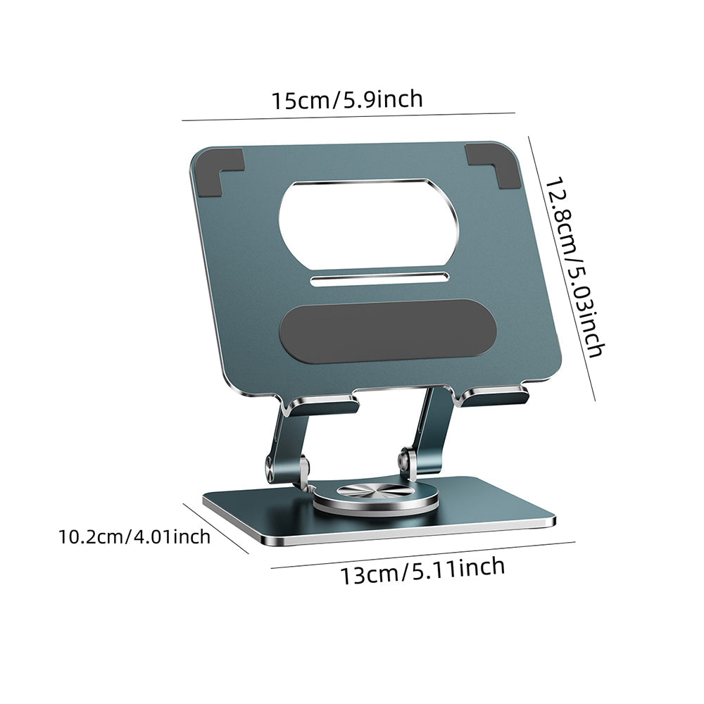 Foldable Aluminum Tablet and Phone Stand 360 Degree Rotatable Holder Blue Grey