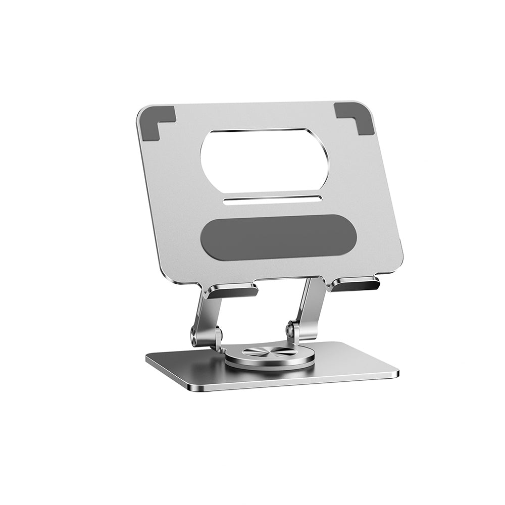 Foldable Aluminum Tablet and Phone Stand 360 Degree Rotatable Holder Silver