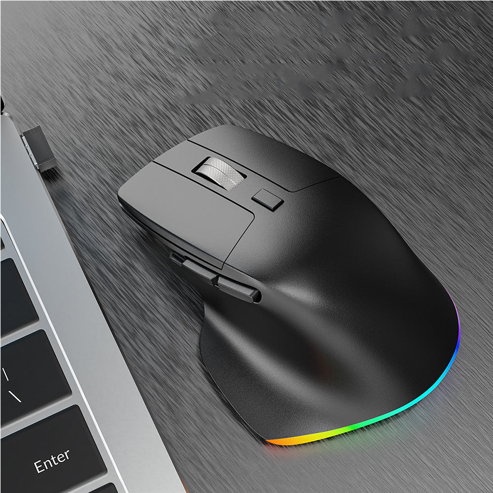 Wireless Bluetooth Dual Mode Silent Mouse with RGB Lighting