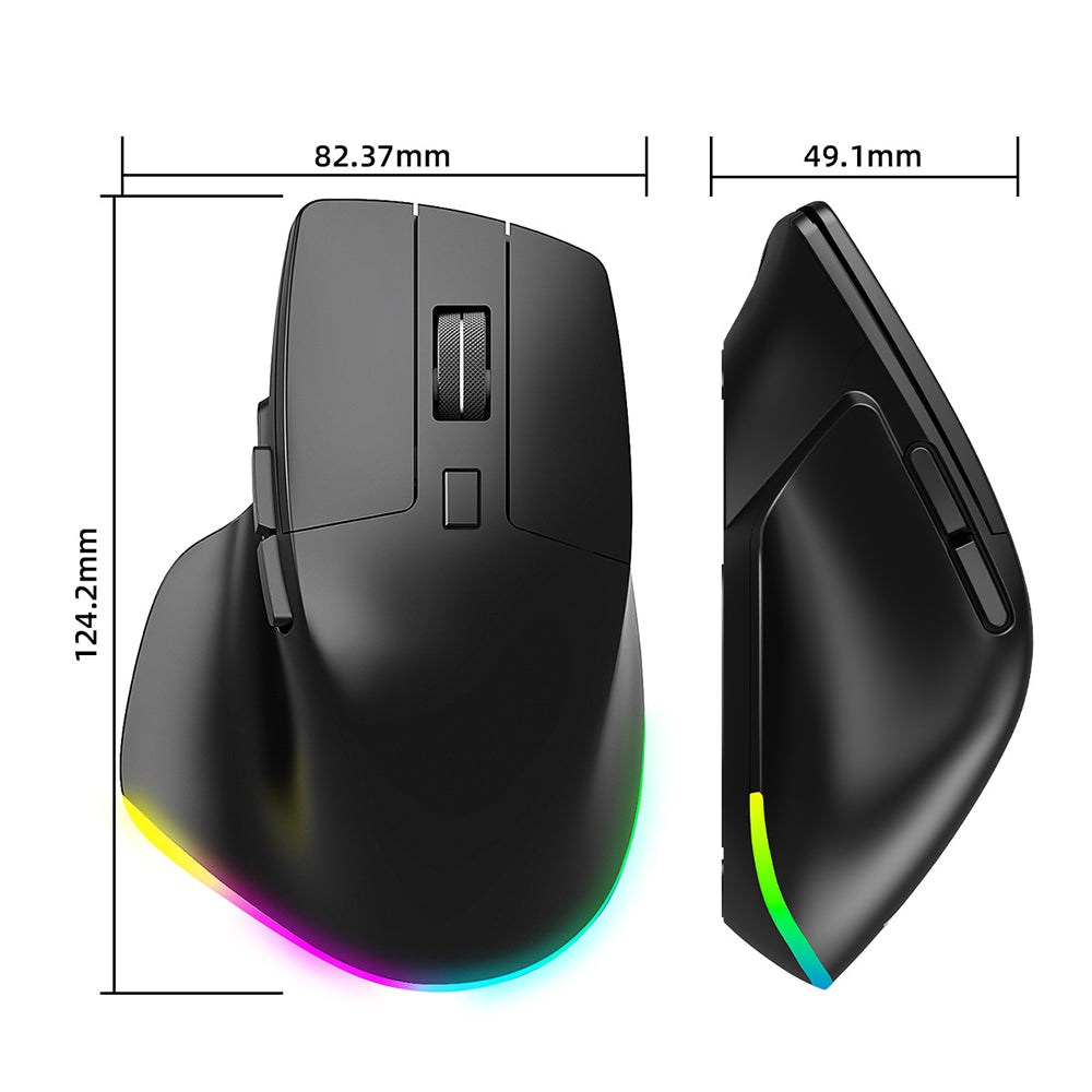 Wireless Bluetooth Dual Mode Silent Mouse with RGB Lighting