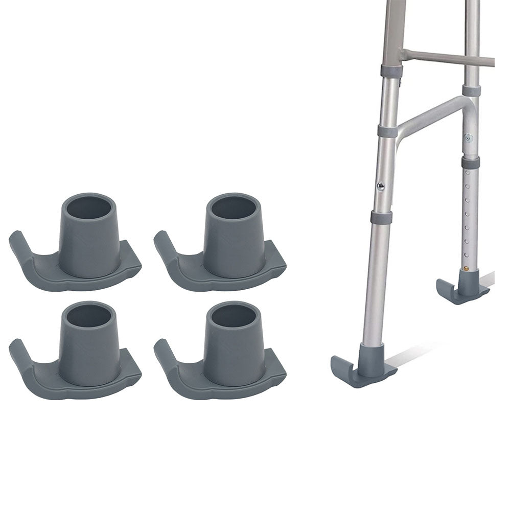 4Pcs Walker Ski Glides for Standard Walkers Anti-Friction TPR Universal Walker Accessories for Indoor Use Grey
