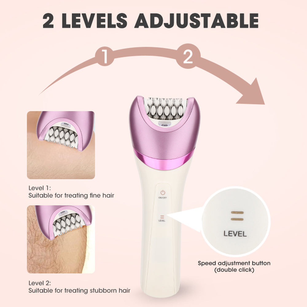 6-in-1 Painless Electric Shaver for Women Cordless Face Foot Body Hair Grooming Set Purple