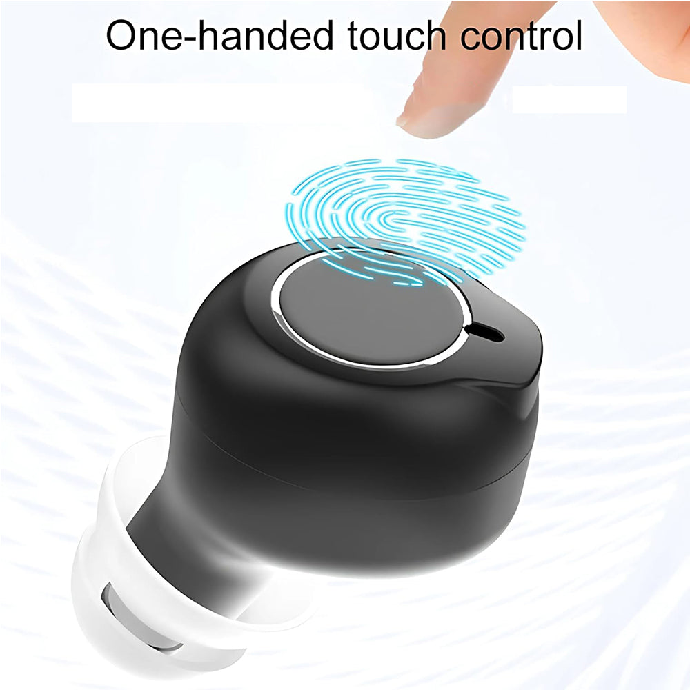 Hearing Aids with LED Power Display Charging Case Rechargeable Hearing Amplifiers for Seniors Black