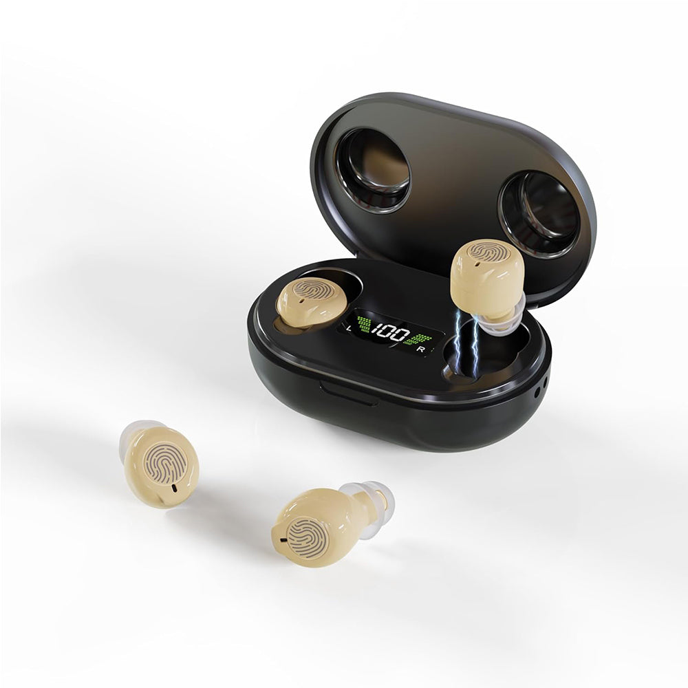 Hearing Aids with LED Power Display Charging Case Rechargeable Hearing Amplifiers for Seniors Cuiticolor