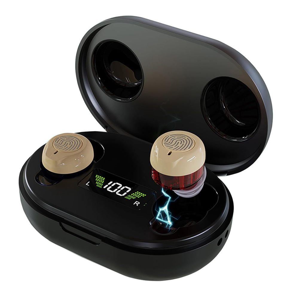 Hearing Aids with LED Power Display Charging Case Rechargeable Hearing Amplifiers for Seniors Multiclor