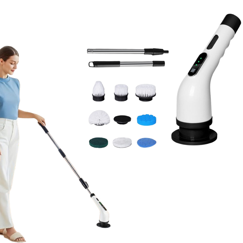 Electric Spin Cordless Cleaning Brush Scrubber for Home Use Black