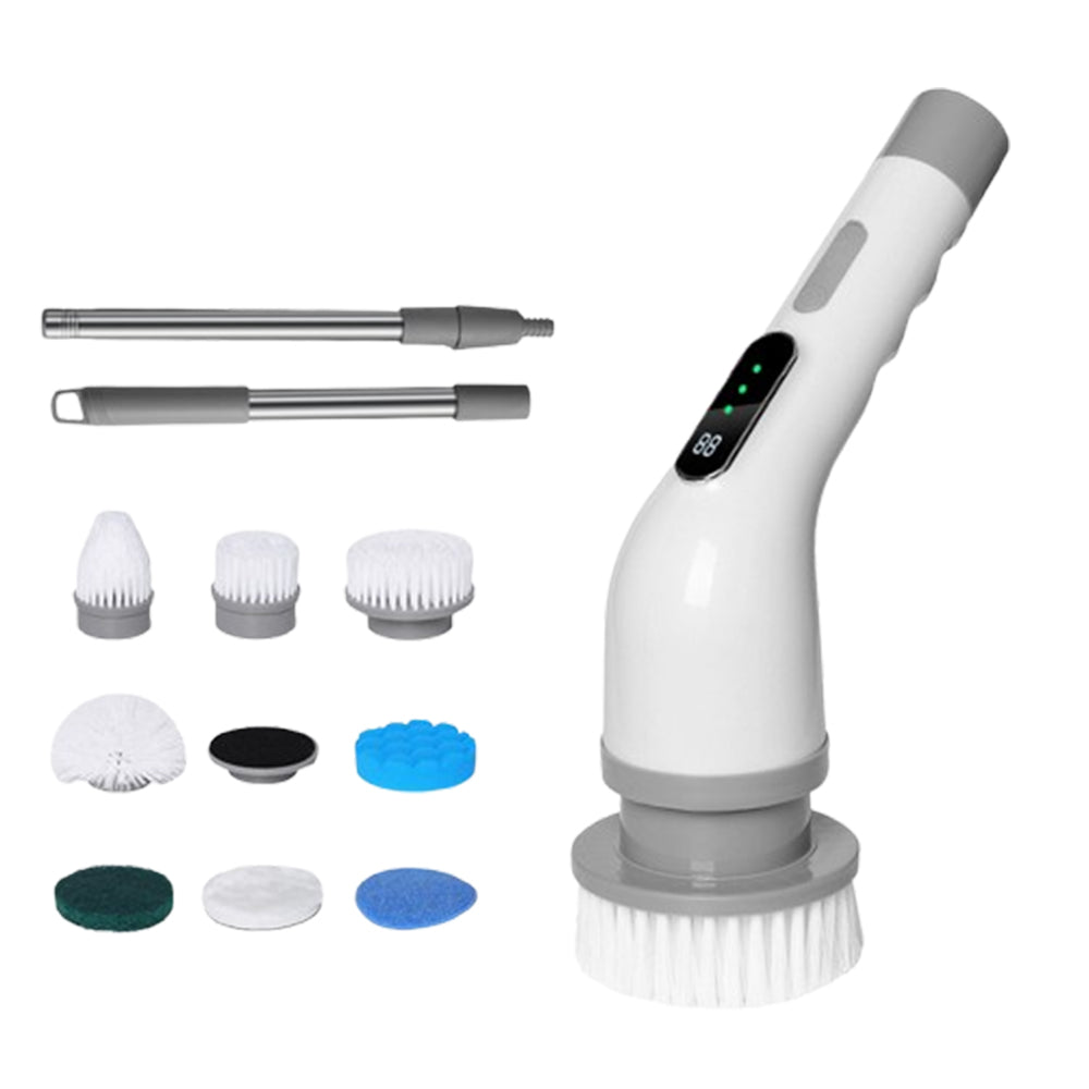 Electric Spin Cordless Cleaning Brush Scrubber for Home Use Gray