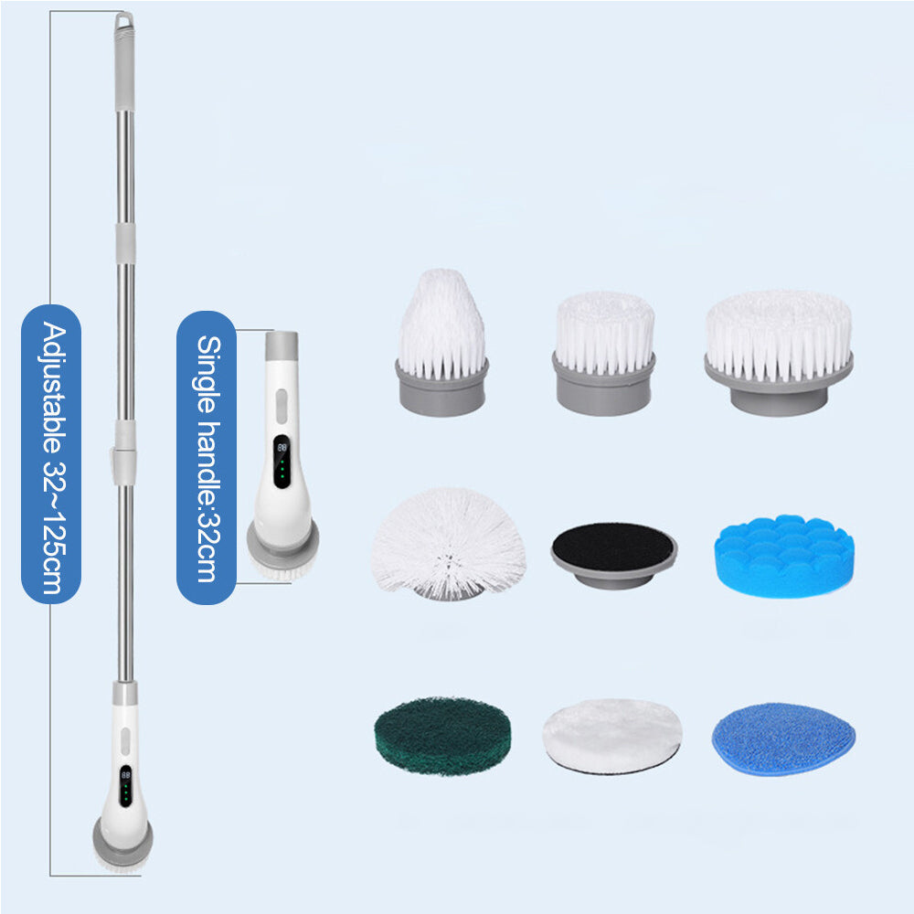 Electric Spin Cordless Cleaning Brush Scrubber for Home Use Gray