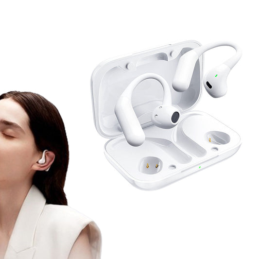 Wireless Bluetooth 5.4 Earbuds Sport Headphones with Earhooks White