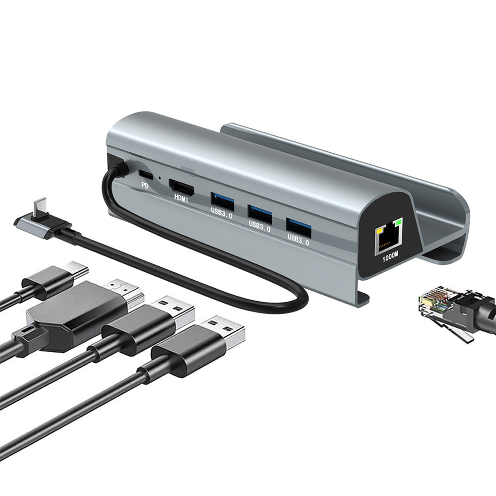6-in-1 USB-C Docking Station for Steam Deck/Switch 4K HDMI Ethernet USB 3.0 Ports Hub for Steam Deck