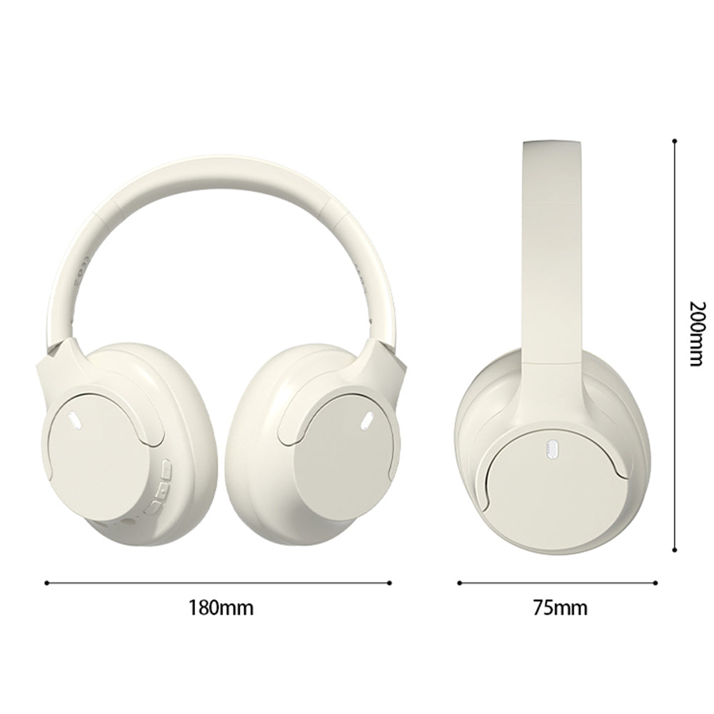 Over Ear Bluetooth Headphone Wireless Foldable Headset Beige