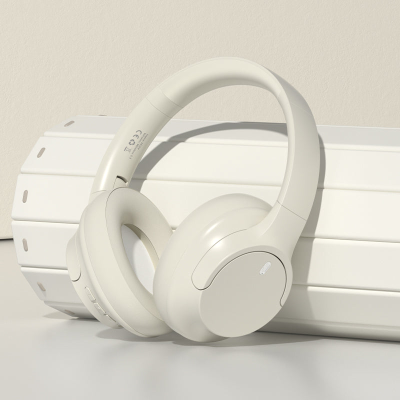 Over Ear Bluetooth Headphone Wireless Foldable Headset Beige