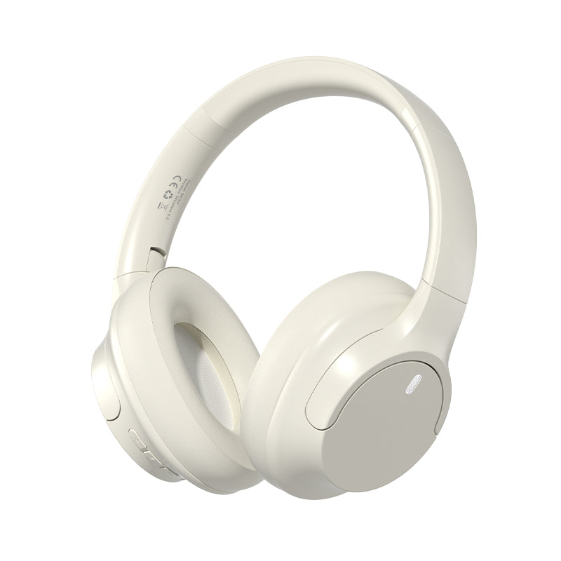 Over Ear Bluetooth Headphone Wireless Foldable Headset Beige