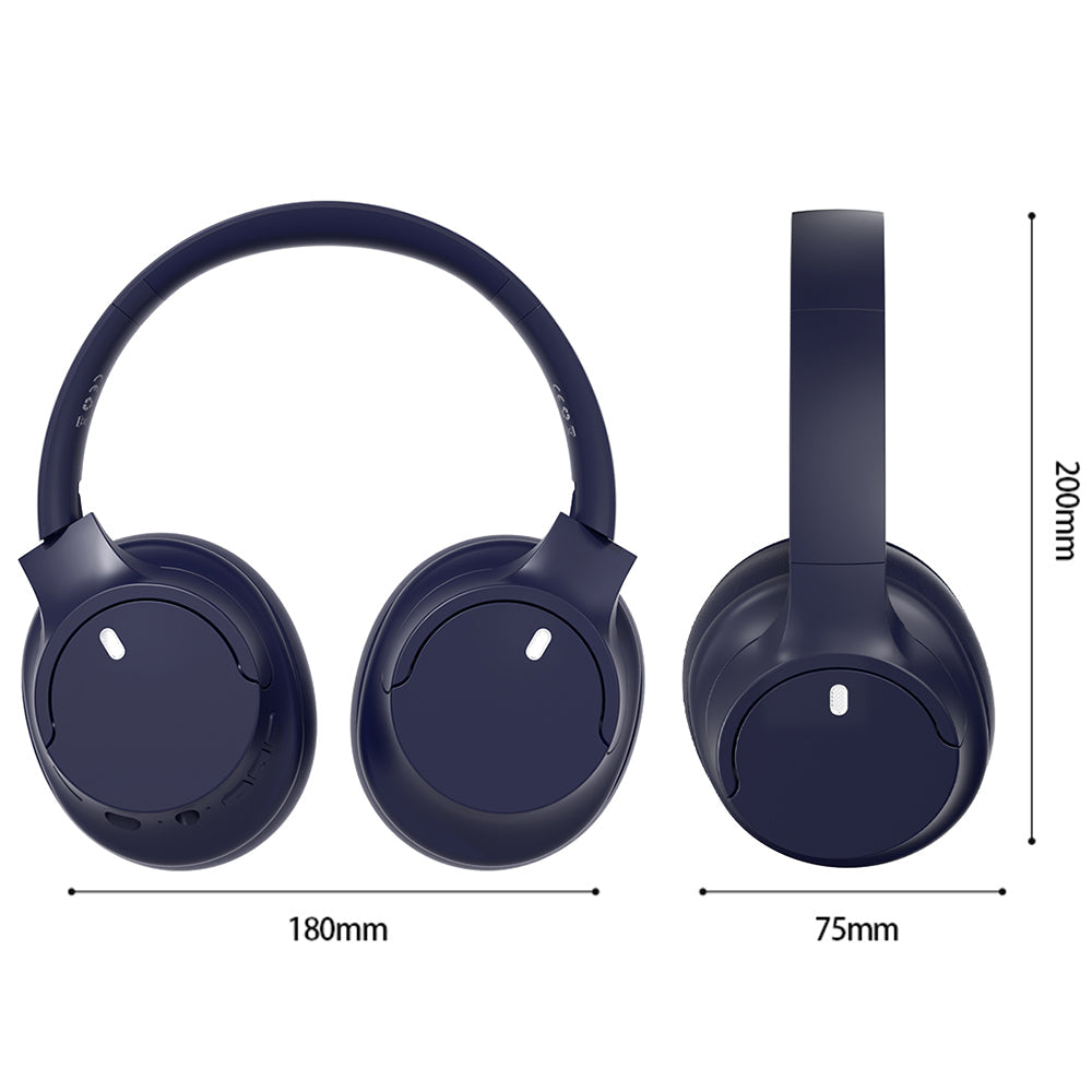 Over Ear Bluetooth Headphone Wireless Foldable Headset Blue