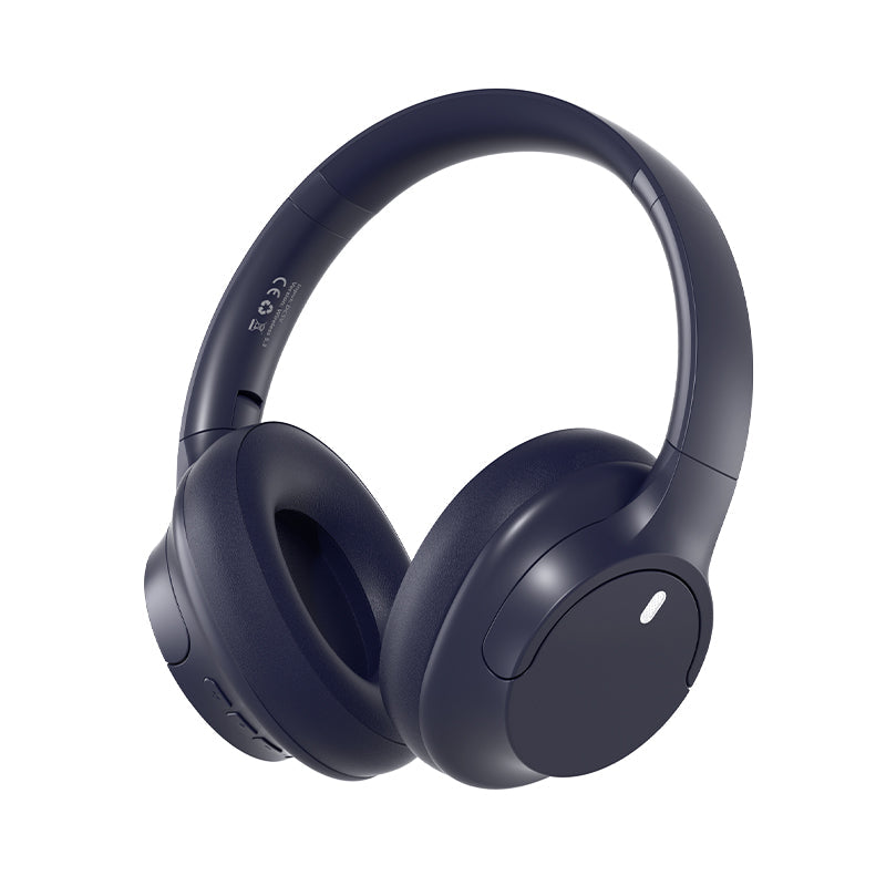 Over Ear Bluetooth Headphone Wireless Foldable Headset Blue
