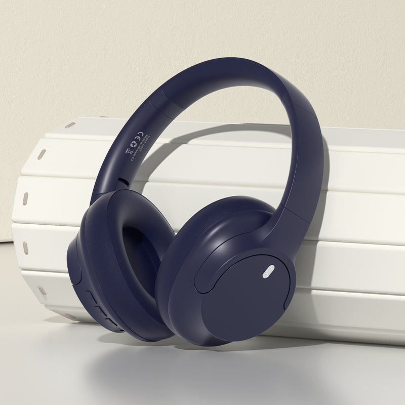 Over Ear Bluetooth Headphone Wireless Foldable Headset Blue