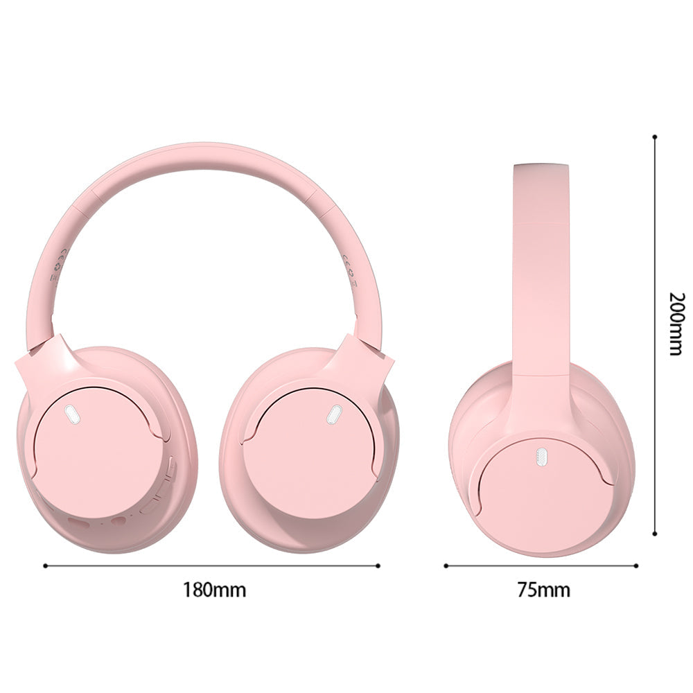 Over Ear Bluetooth Headphone Wireless Foldable Headset Pink