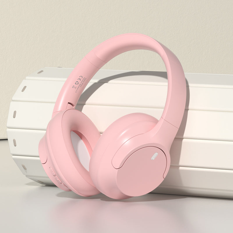 Over Ear Bluetooth Headphone Wireless Foldable Headset Pink
