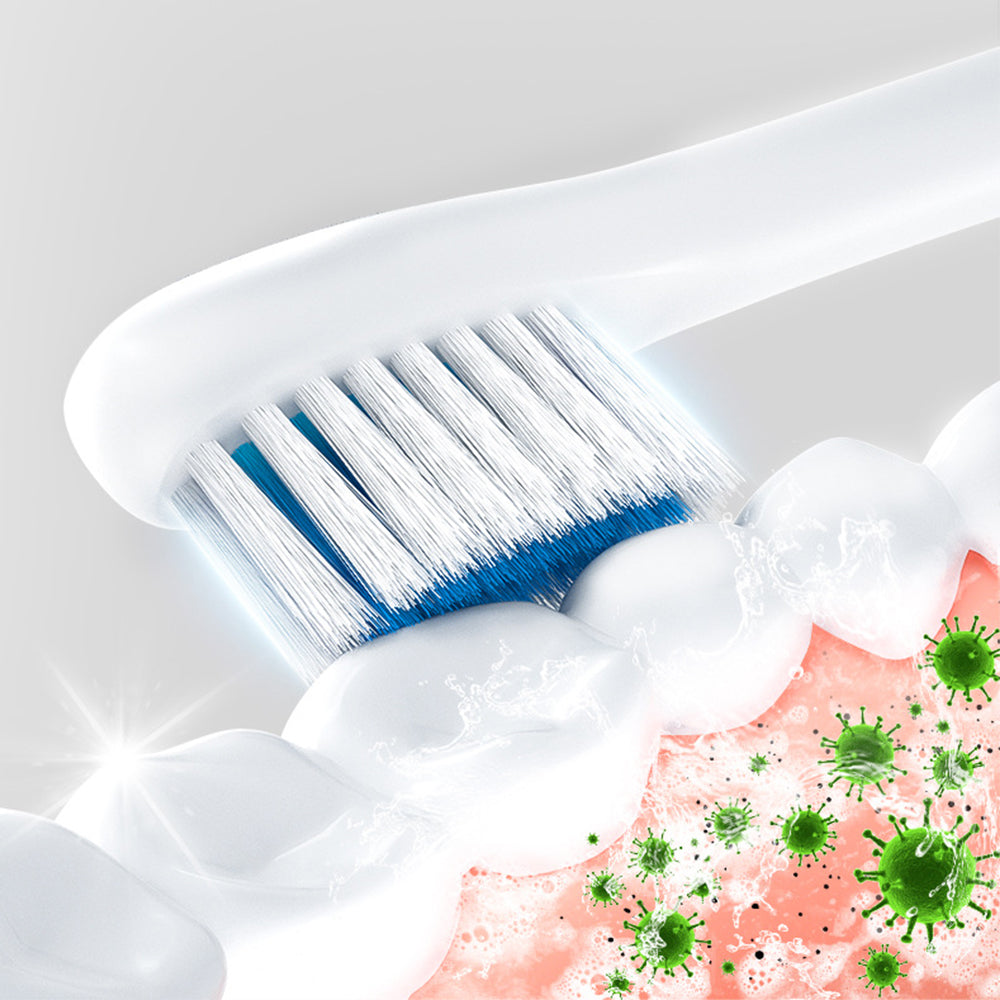 Electric Sonic Toothbrush Kit for Travel Trip Rechargeable Smart 6-Speed Toothbrush with 8 Heads White