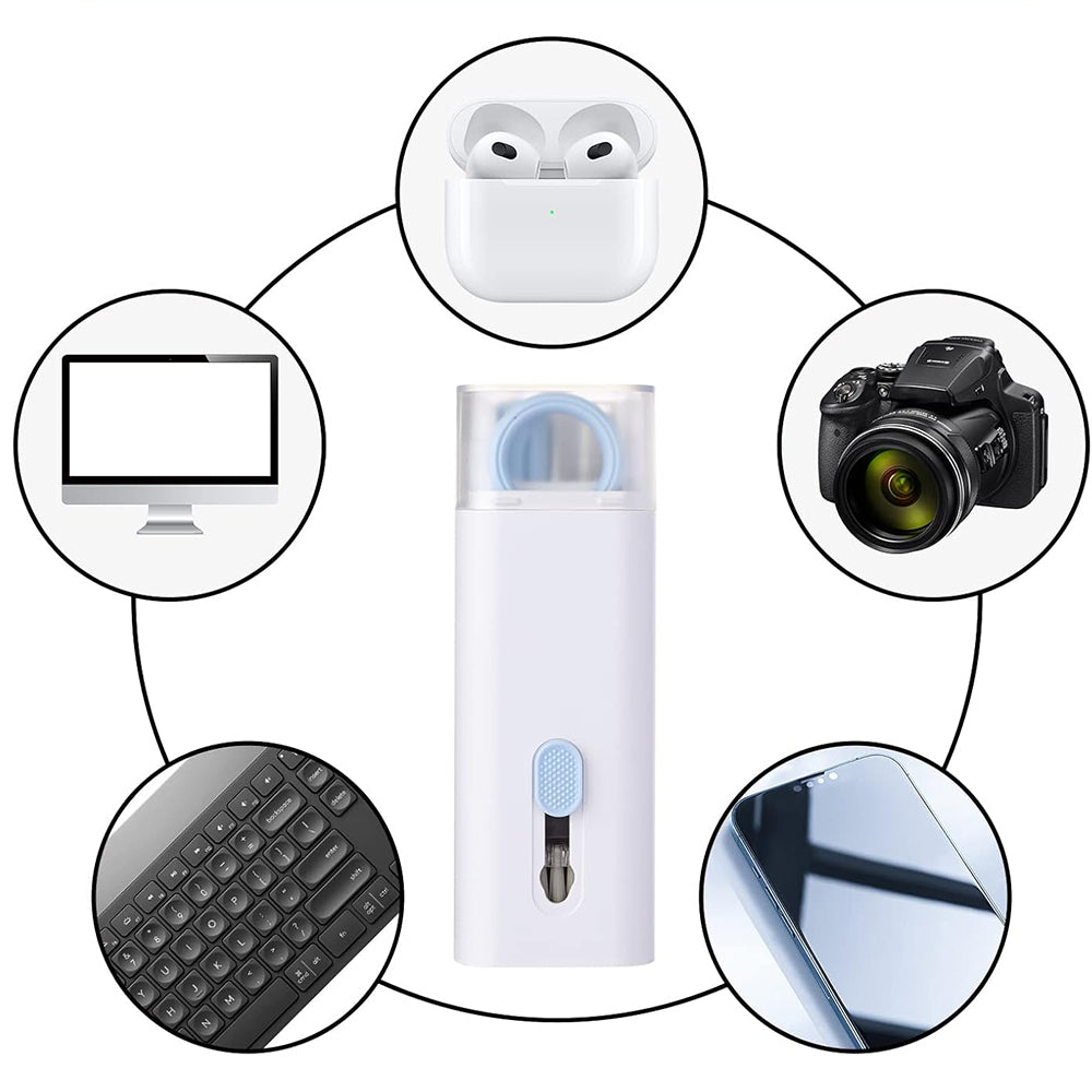 7-in-1 Brush Kit for Computer Keyboard Cleaning Headphones Phone Screen Blue