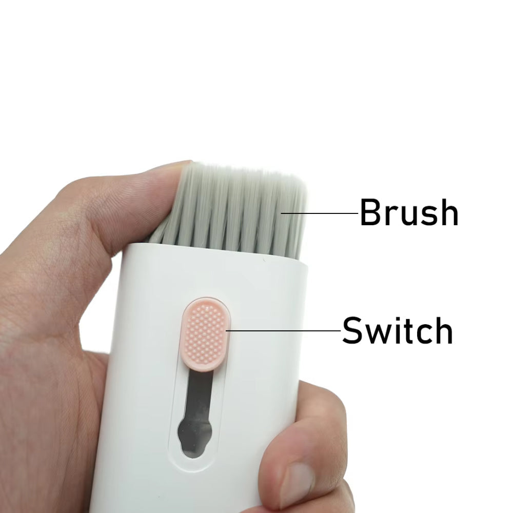 7-in-1 Brush Kit for Computer Keyboard Cleaning Headphones Phone Screen Pink