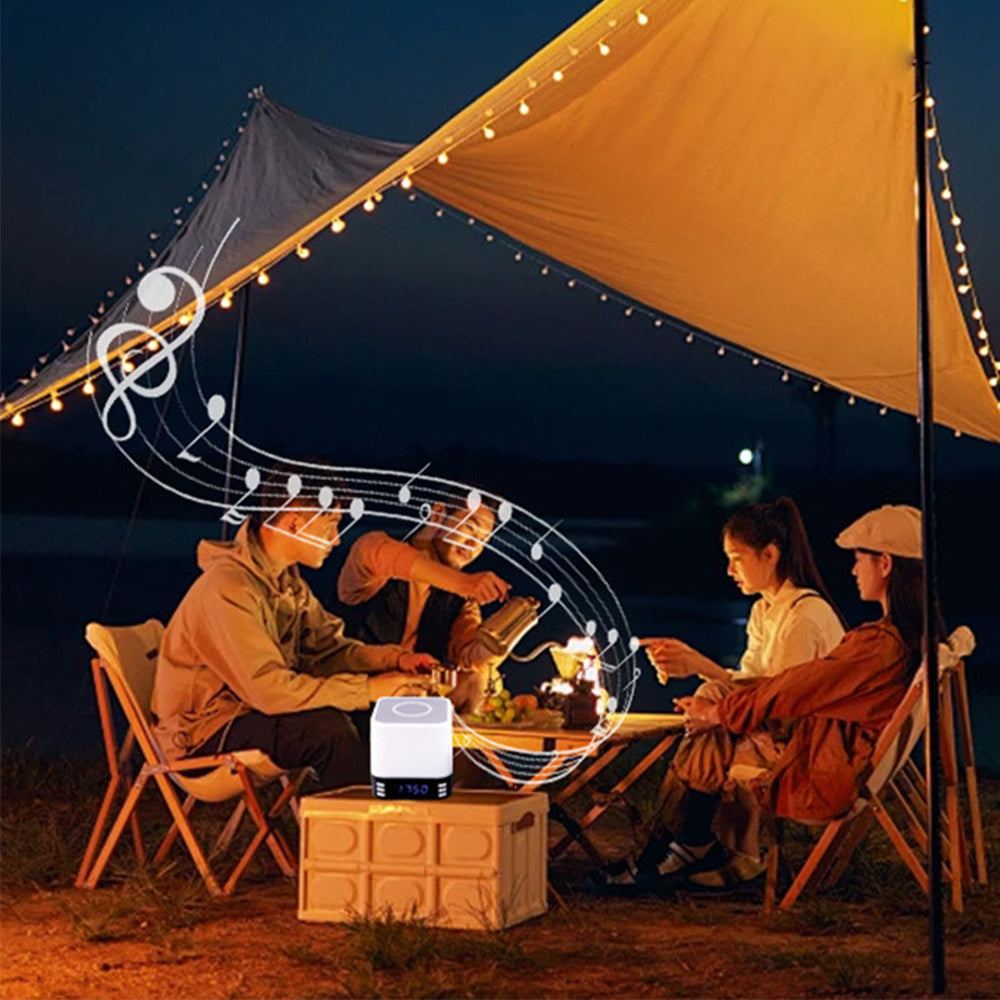 Multi-Purpose Bluetooth Speaker with 15W Fast Wireless Charging Function RGB LED Night Light Alarm Clock Black