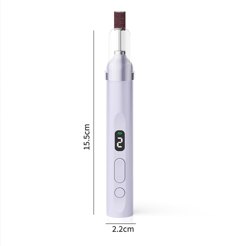 Rechargeable Electric Manicure and Pedicure Kit Cordless Nail Drill with LED Light for Natural/Acrylic Nails Purple