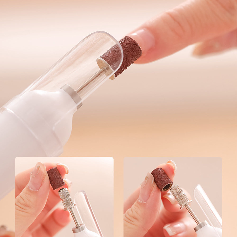 Rechargeable Electric Manicure and Pedicure Kit Cordless Nail Drill with LED Light for Natural/Acrylic Nails White
