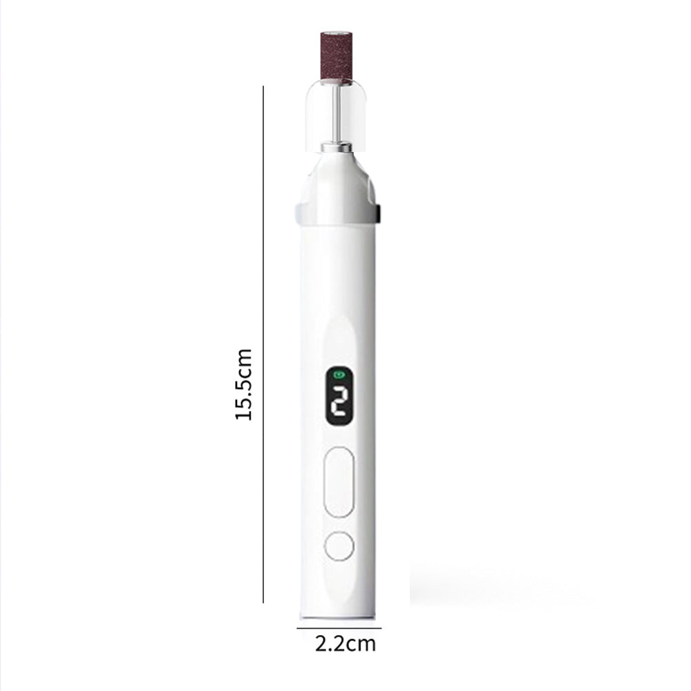Rechargeable Electric Manicure and Pedicure Kit Cordless Nail Drill with LED Light for Natural/Acrylic Nails White