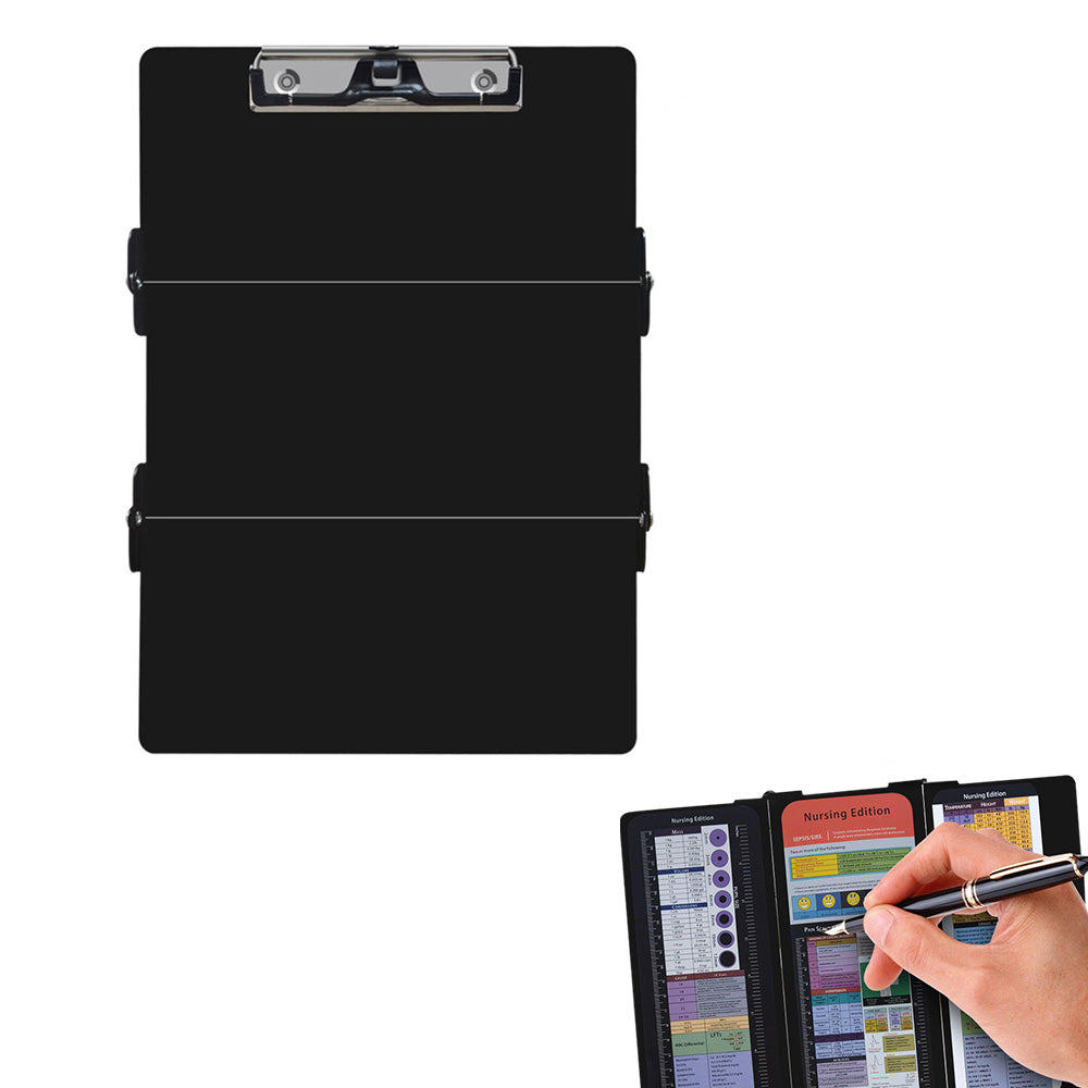Foldable Nursing Clipboard Edition Cheat Chart Clip Board Profile Clip with Pen Holder for Student Nurse Doctor